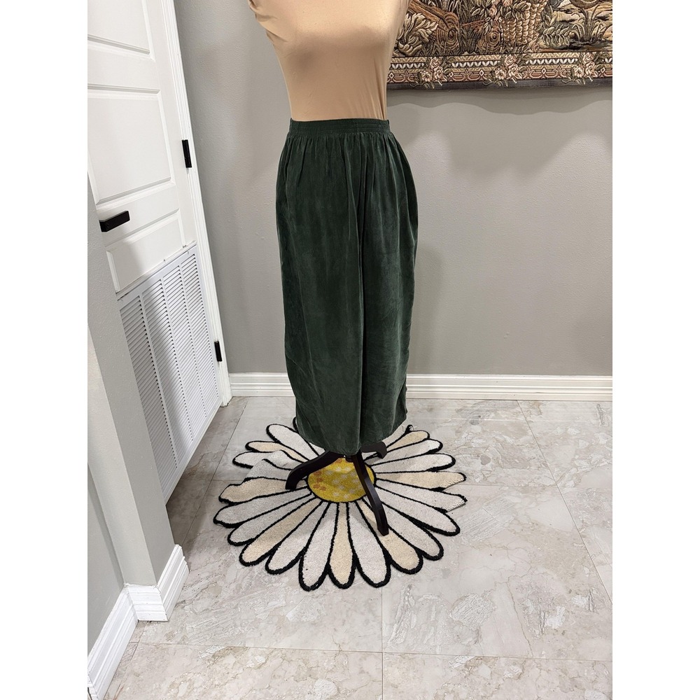 Carol Turner Collection Skirt Womens Medium Green‎ Rayon Maxi Elastic Waist Slit